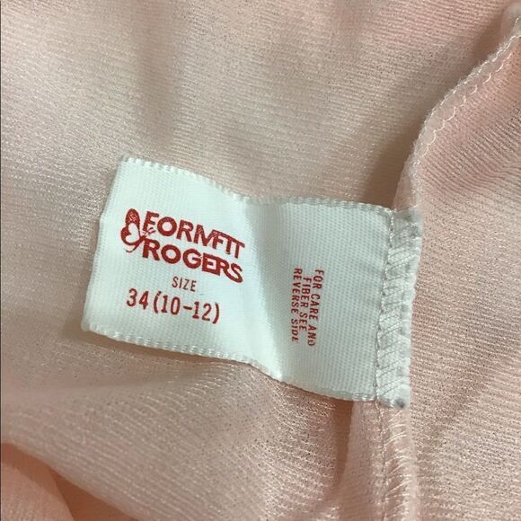 Formfit Rogers Vintage Baby Pink Bodysuit Mushroom Style Size 34/12 - Picture 7 of 14